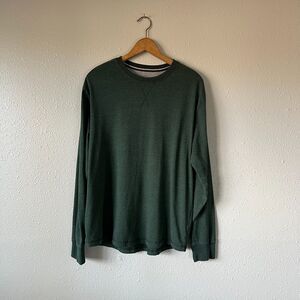 Weatherproof Vintage Mens Brushed Heather Forest Green Long Sleeve Shirt LG